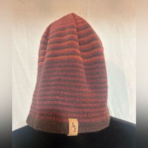 Striped Red and Brown Beanie by Eastern Mountain Sports-Adult-Unisex